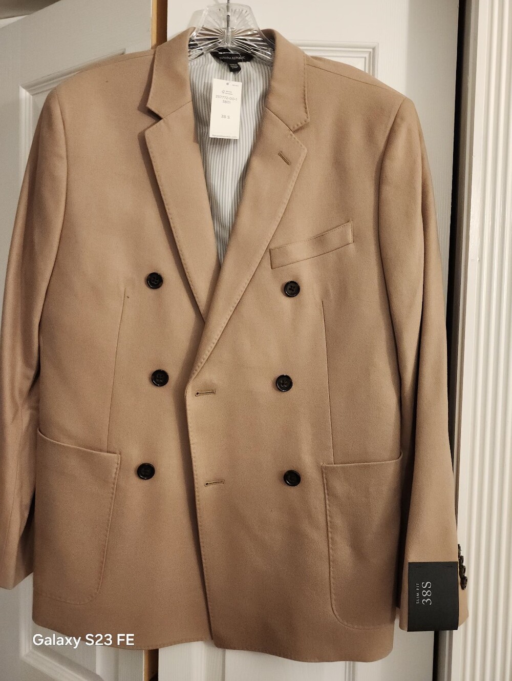 New Banana Republic Double-Breasted Camel Blazer 38S